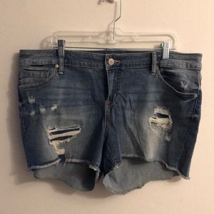 Torrid Jean shorts with distressed design